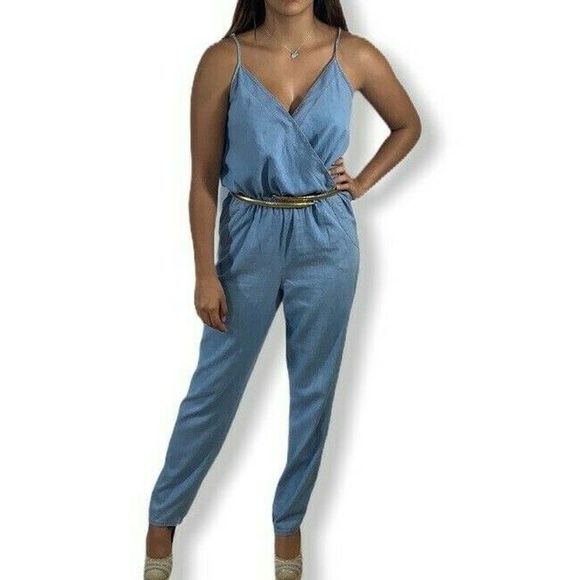 Love Culture Spaghetti Straps Overall Pants size M - Picture 2 of 11